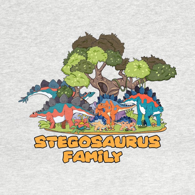 Stegosaurus family by Artofokan